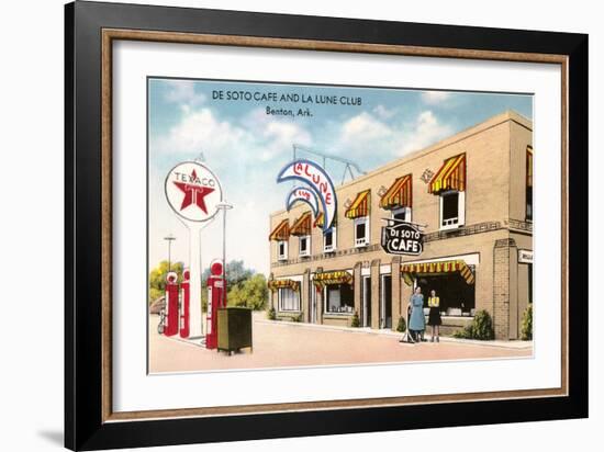 De Soto Cafe and Gas Station-null-Framed Art Print