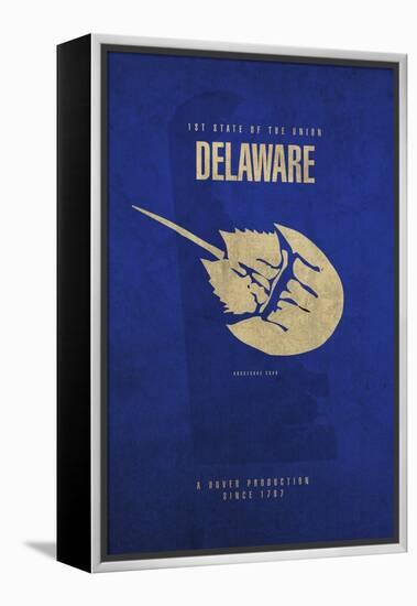 DE State Minimalist Posters-Red Atlas Designs-Framed Premier Image Canvas