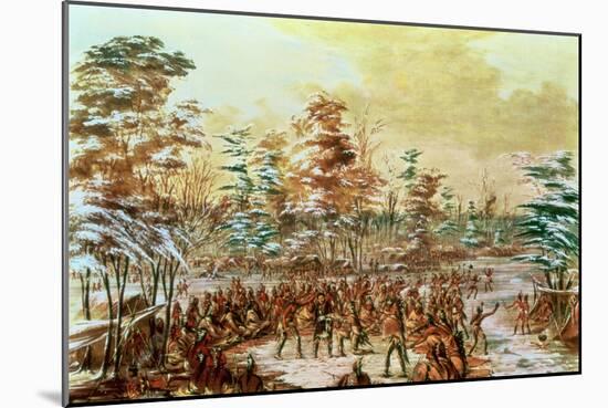 De Tonty Suing for Peace in the Iroquois Village in January 1680, 1847-48-George Catlin-Mounted Giclee Print