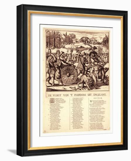 De Vlugt Van 't Pausdom Uit Engelant, Hooghe, Romeyn De, 1645-1708-null-Framed Giclee Print