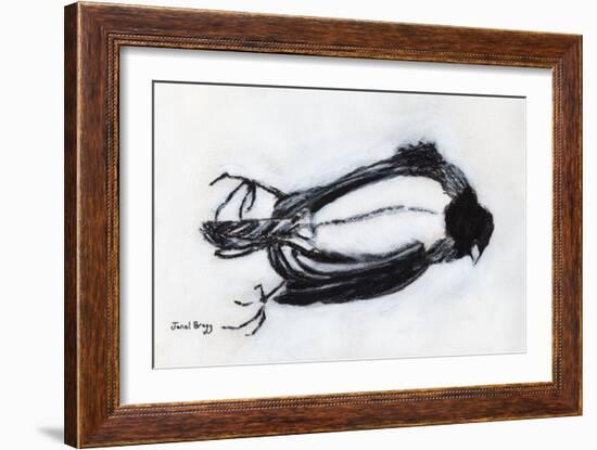 Dead Bird by My Stairwell, C.2018 (Charcoal and Gesso on Paper)-Janel Bragg-Framed Giclee Print