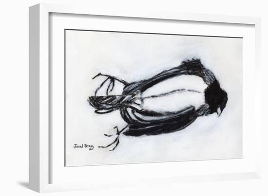 Dead Bird by My Stairwell, C.2018 (Charcoal and Gesso on Paper)-Janel Bragg-Framed Giclee Print