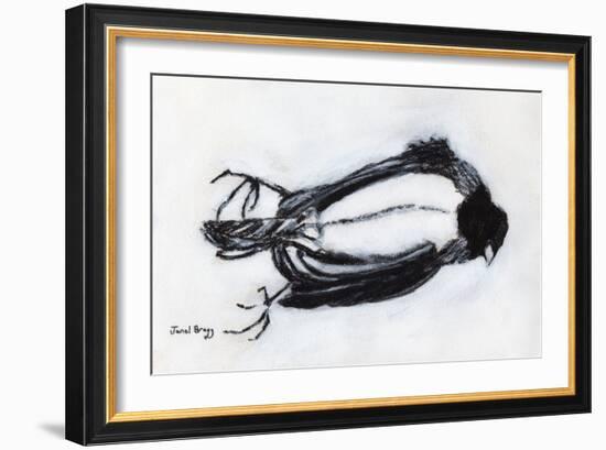 Dead Bird by My Stairwell, C.2018 (Charcoal and Gesso on Paper)-Janel Bragg-Framed Giclee Print
