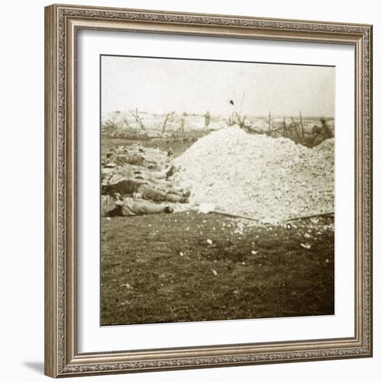 Dead bodies, Souain, northern France, September 1915-Unknown-Framed Photographic Print