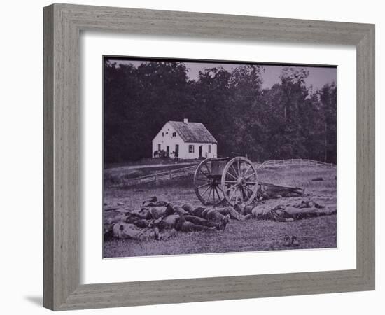 Dead Confederate Gun Crew after Battle of Antietam, 1862-Alexander Gardner-Framed Photographic Print