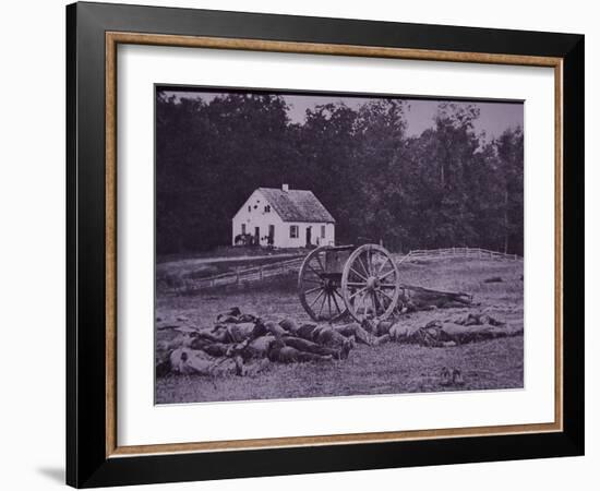 Dead Confederate Gun Crew after Battle of Antietam, 1862-Alexander Gardner-Framed Photographic Print