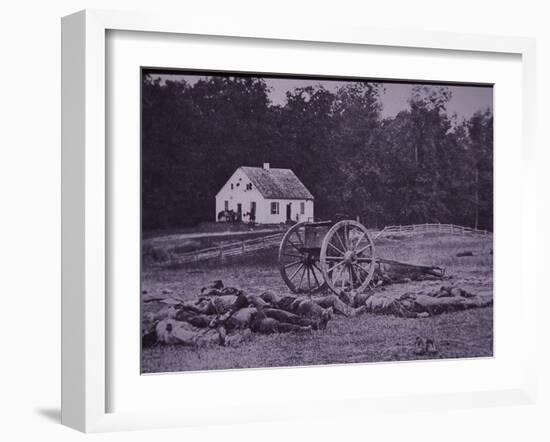 Dead Confederate Gun Crew after Battle of Antietam, 1862-Alexander Gardner-Framed Photographic Print