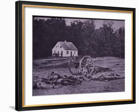 Dead Confederate Gun Crew after Battle of Antietam, 1862-Alexander Gardner-Framed Photographic Print