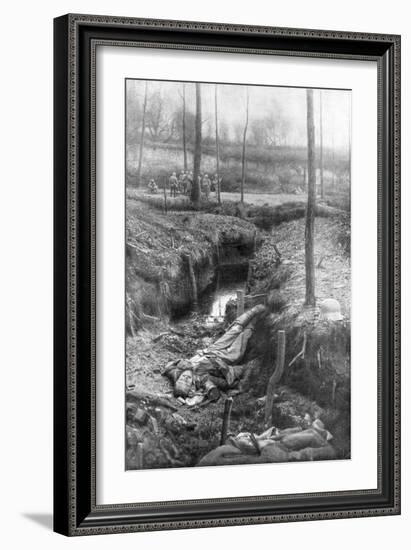 Dead German Soldier, Plessis-De-Roye, Picardy, France, 30th March 1918-null-Framed Giclee Print