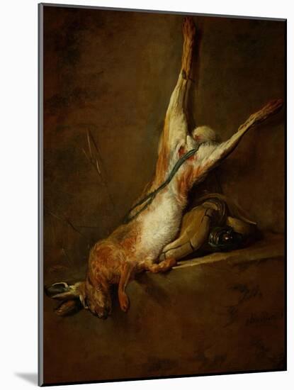 Dead Hare with Poweder Flask and Game-Bag, 1730-Jean-Baptiste Simeon Chardin-Mounted Giclee Print