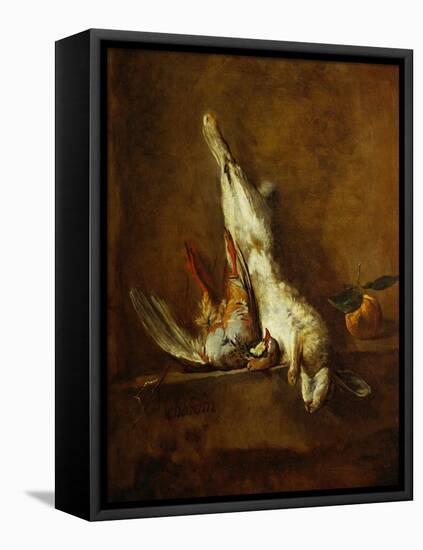 Dead Hare with Red Partridge, Around 1728-Jean-Baptiste Simeon Chardin-Framed Premier Image Canvas