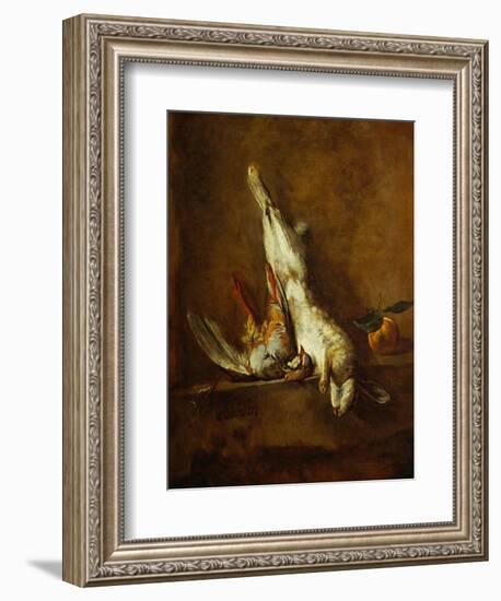 Dead Hare with Red Partridge, Around 1728-Jean-Baptiste Simeon Chardin-Framed Giclee Print