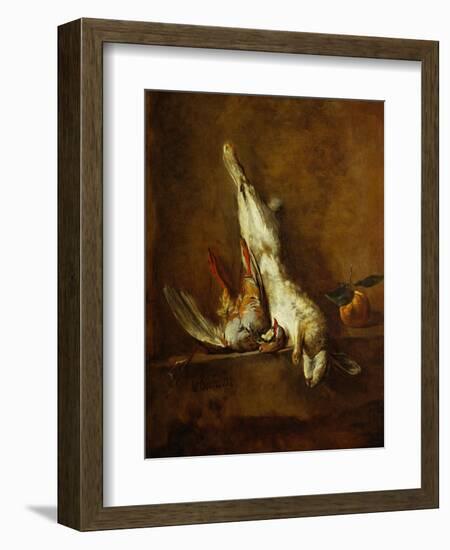 Dead Hare with Red Partridge, Around 1728-Jean-Baptiste Simeon Chardin-Framed Giclee Print