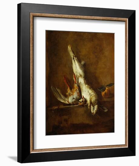 Dead Hare with Red Partridge, Around 1728-Jean-Baptiste Simeon Chardin-Framed Giclee Print