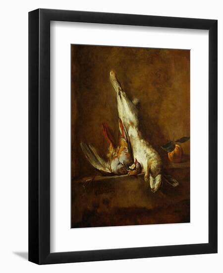 Dead Hare with Red Partridge, Around 1728-Jean-Baptiste Simeon Chardin-Framed Giclee Print