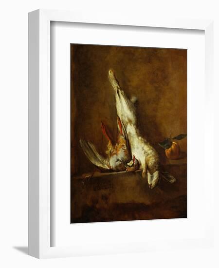 Dead Hare with Red Partridge, Around 1728-Jean-Baptiste Simeon Chardin-Framed Giclee Print