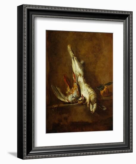 Dead Hare with Red Partridge, Around 1728-Jean-Baptiste Simeon Chardin-Framed Giclee Print