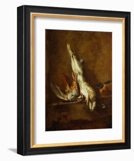 Dead Hare with Red Partridge, Around 1728-Jean-Baptiste Simeon Chardin-Framed Giclee Print