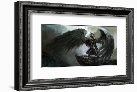 Dead Knight Or Fallen Angel-null-Framed Art Print