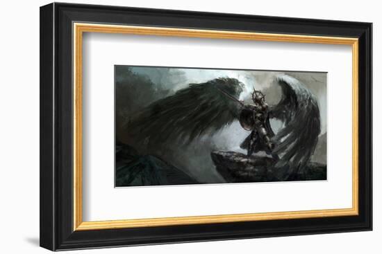 Dead Knight Or Fallen Angel-null-Framed Art Print