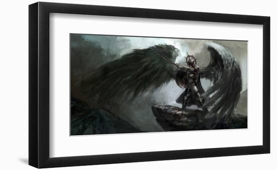 Dead Knight Or Fallen Angel-null-Framed Art Print