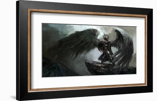 Dead Knight Or Fallen Angel-null-Framed Art Print