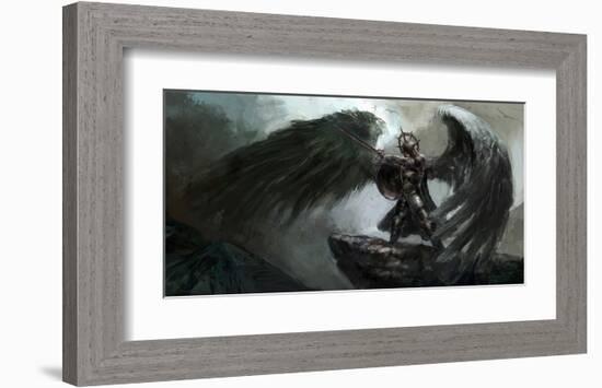 Dead Knight Or Fallen Angel-null-Framed Art Print