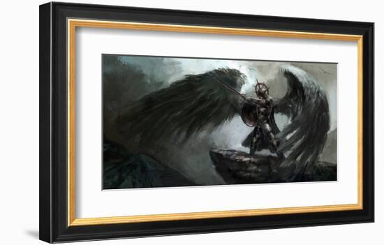 Dead Knight Or Fallen Angel-null-Framed Art Print