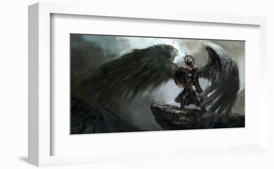 Dead Knight Or Fallen Angel-null-Framed Art Print