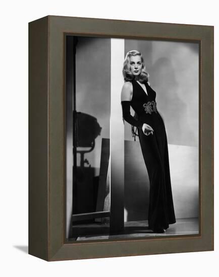 Dead Reckoning, Lizabeth Scott, Modeling a Gown by Jean Louis, 1947-null-Framed Stretched Canvas