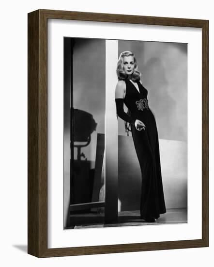 Dead Reckoning, Lizabeth Scott, Modeling a Gown by Jean Louis, 1947-null-Framed Photo