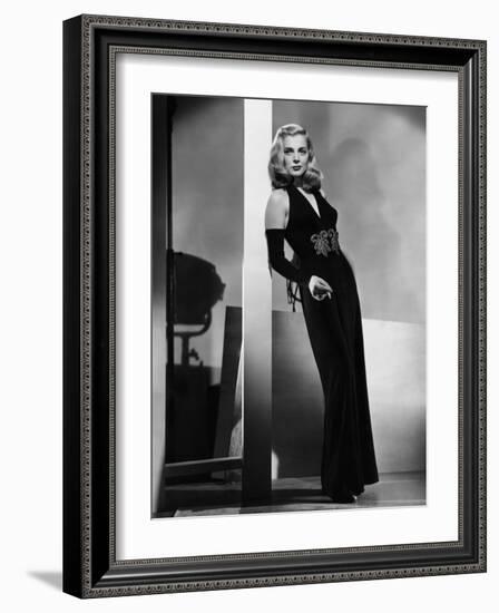 Dead Reckoning, Lizabeth Scott, Modeling a Gown by Jean Louis, 1947-null-Framed Photo