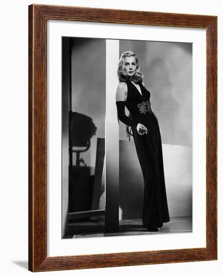 Dead Reckoning, Lizabeth Scott, Modeling a Gown by Jean Louis, 1947-null-Framed Photo