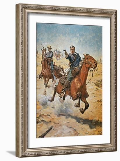 Dead Sure: A U.S. Cavalry Trooper in the 1870S-Charles Schreyvogel-Framed Giclee Print