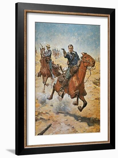 Dead Sure: A U.S. Cavalry Trooper in the 1870S-Charles Schreyvogel-Framed Giclee Print