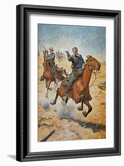 Dead Sure: A U.S. Cavalry Trooper in the 1870S-Charles Schreyvogel-Framed Giclee Print