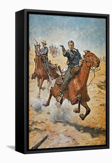 Dead Sure: A U.S. Cavalry Trooper in the 1870S-Charles Schreyvogel-Framed Premier Image Canvas