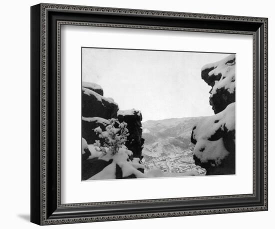 Deadwood as Seen from White Rocks Photograph - Deadwood, SD-Lantern Press-Framed Art Print