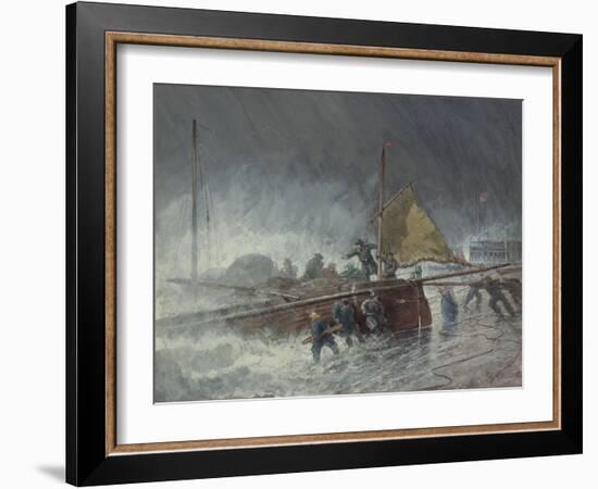 Deal Lugger Putting off in a Storm-George Henry Andrews-Framed Giclee Print