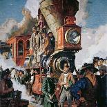 The Ceremony of the Golden Spike on 10th May, 1869-Dean Cornwell-Framed Giclee Print