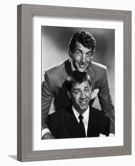 Dean Martin and Jerry Lewis, c. 1955 (b/w photo)-null-Framed Photo