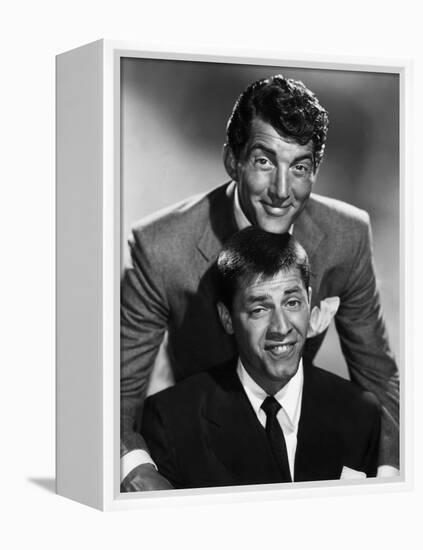 Dean Martin and Jerry Lewis, c. 1955 (b/w photo)-null-Framed Stretched Canvas