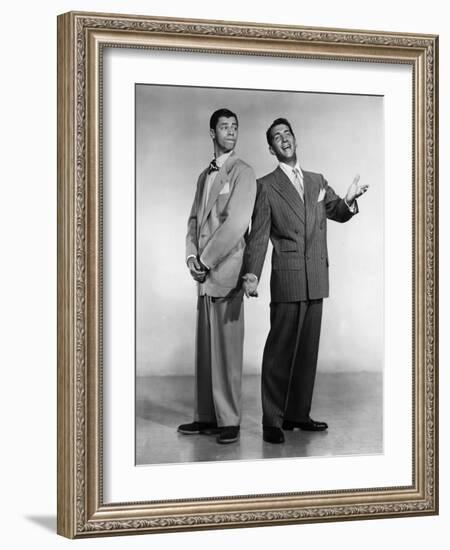 Dean Martin and Jerry Lewis, c. 1955 (b/w photo)-null-Framed Photo