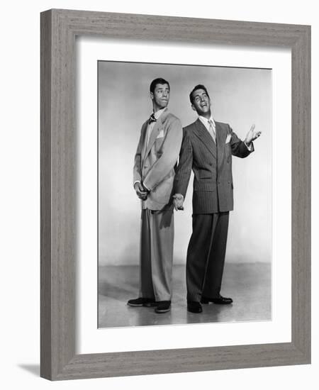 Dean Martin and Jerry Lewis, c. 1955 (b/w photo)-null-Framed Photo