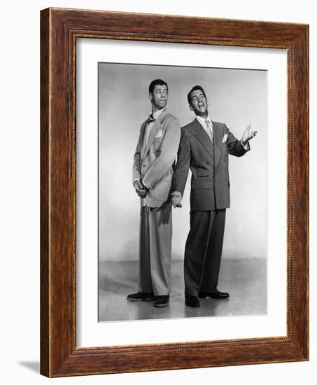 Dean Martin and Jerry Lewis, c. 1955 (b/w photo)-null-Framed Photo