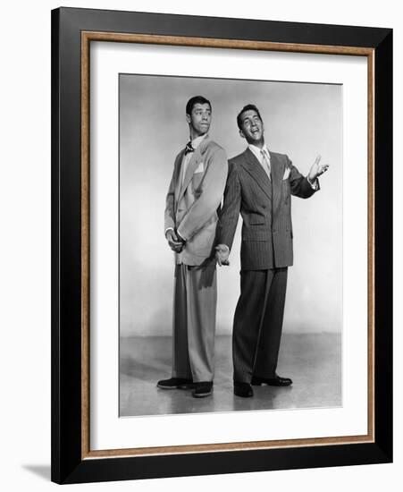 Dean Martin and Jerry Lewis, c. 1955 (b/w photo)-null-Framed Photo