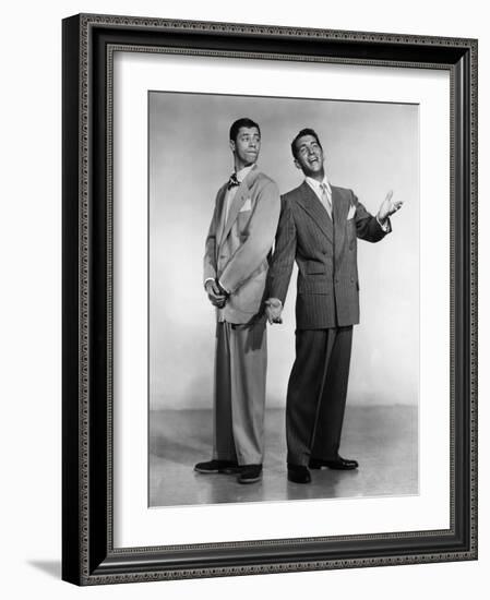 Dean Martin and Jerry Lewis, c. 1955 (b/w photo)-null-Framed Photo