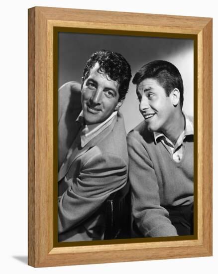 DEAN MARTIN AND JERRY LEWIS in the 50's, 1953: American comic team Dean Martin (L) and Jerry Lewis-null-Framed Stretched Canvas
