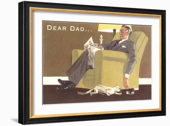 Dear Dad, Sleeping in Chair-null-Framed Art Print