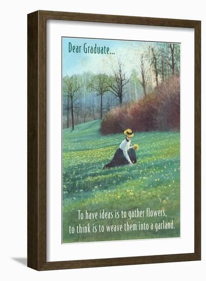 Dear Graduate, Victorian Lady Picking Flowers-null-Framed Art Print